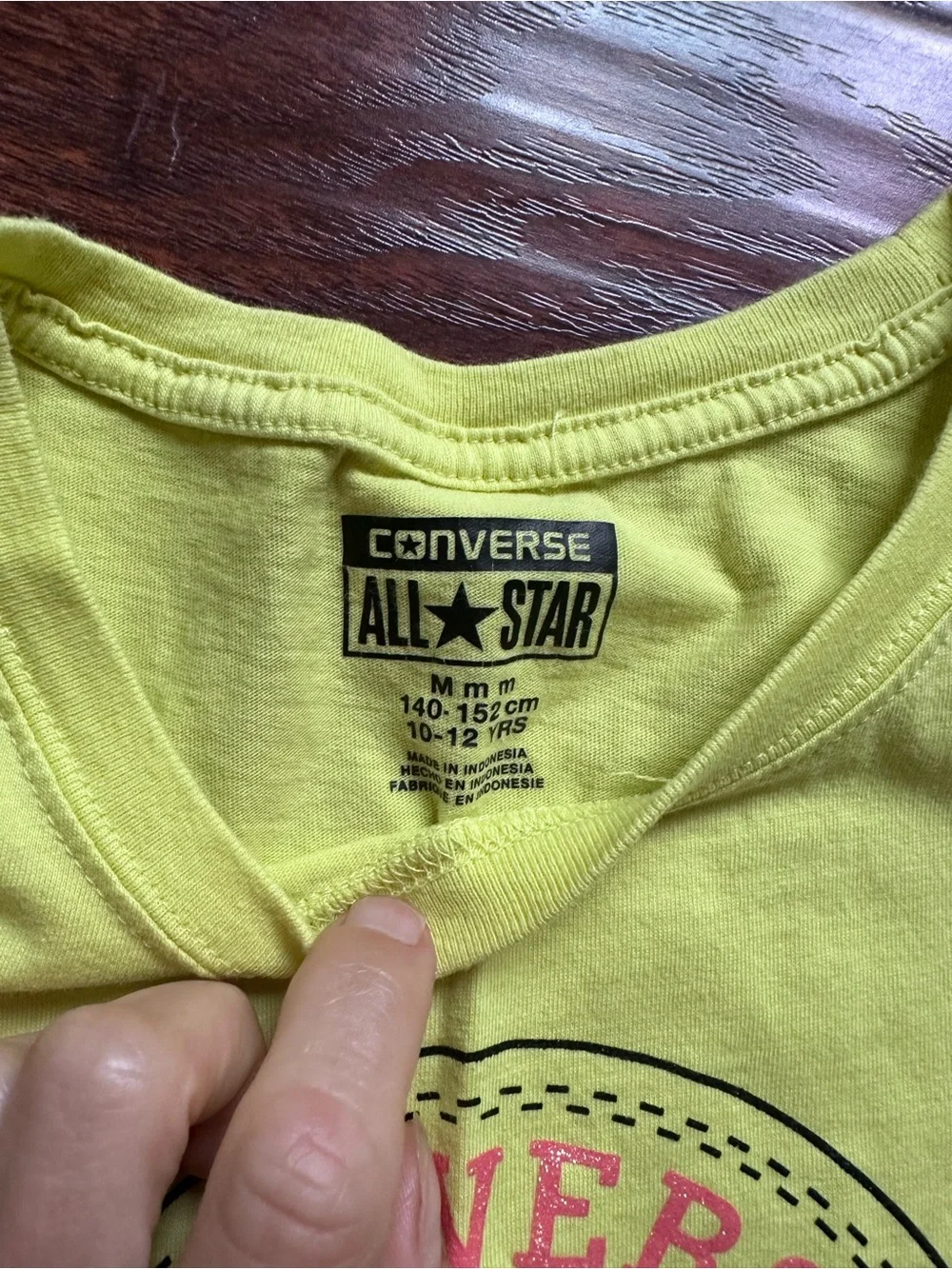 Converse Kids Neon Yellow Short Sleeve Chuck Taylor Graphic Tee size 10-12 or M